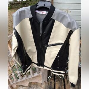 Ferris Buellers Day Off Jacket Sz XL Vinyl Matthew Broderick Halloween Costume
